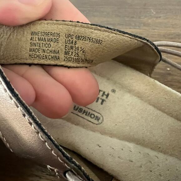 Earth Spirit Woman’s Espadrille Slingback Gold Metallic Wedge Sandals- Size 8 - Picture 6 of 10